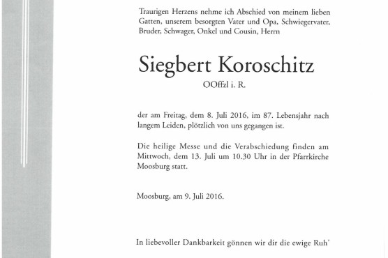Siegbert Koroschitz †